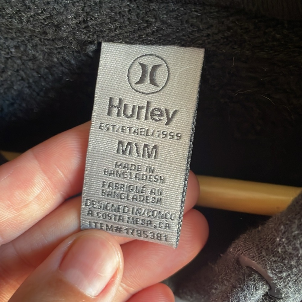HURLEY || Fleece Hoodie Size Medium - Picture 3 of 6